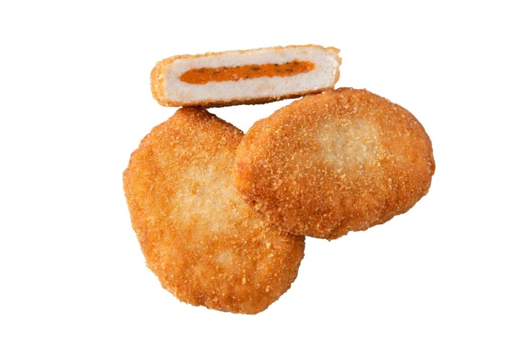 Kycklingfärsbiff med tomat-mozzarellafyllning panerad 100 g